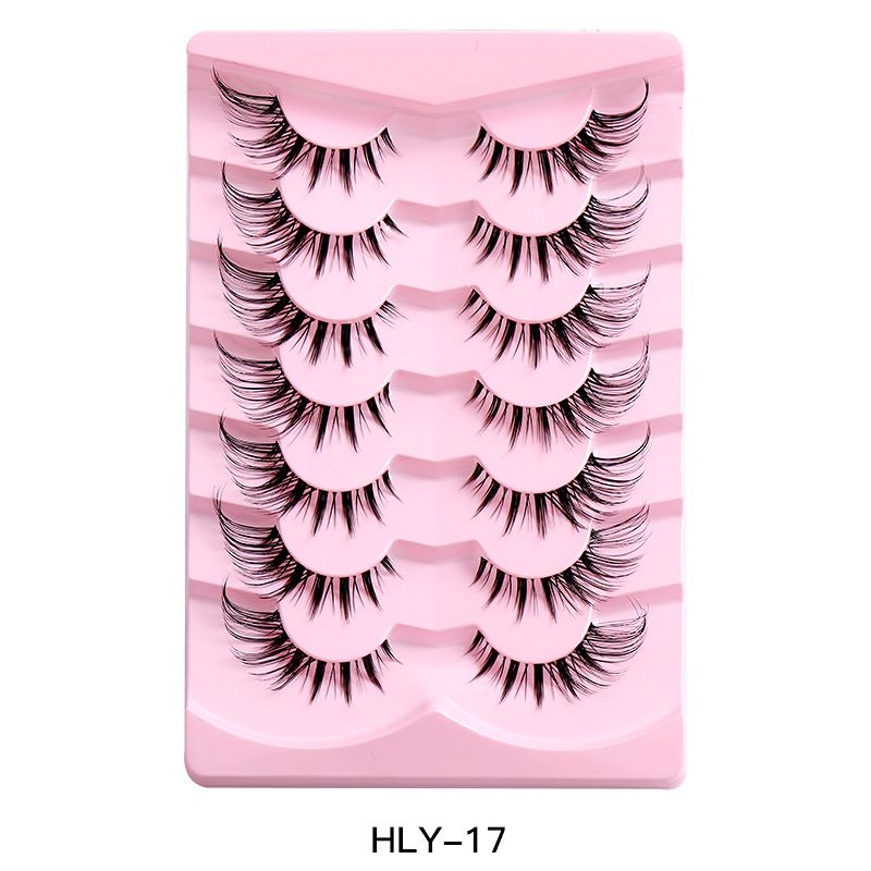 Hot Style 7 Pairs Of Fox Eye False Eyelashes Natural Thick Curly Eyelashes Simulation Cat Eye Eyelashes