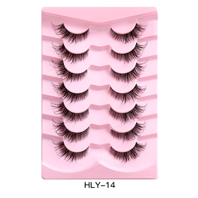 Hot Style 7 Pairs Of Fox Eye False Eyelashes Natural Thick Curly Eyelashes Simulation Cat Eye Eyelashes