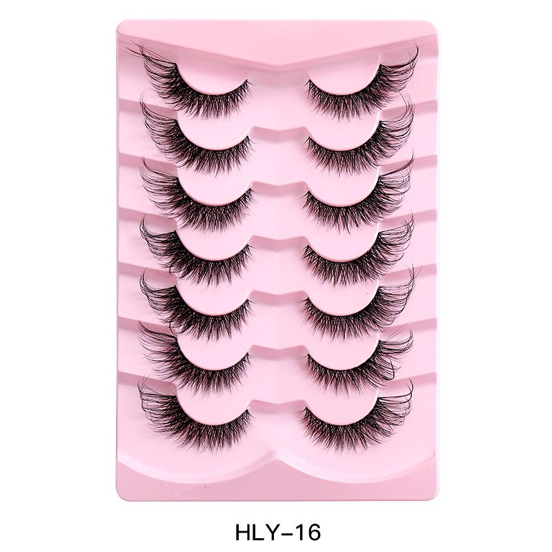 Hot Style 7 Pairs Of Fox Eye False Eyelashes Natural Thick Curly Eyelashes Simulation Cat Eye Eyelashes