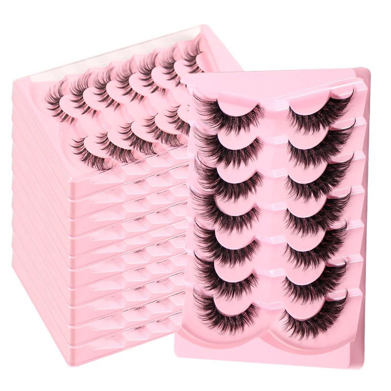 Hot Style 7 Pairs Of Fox Eye False Eyelashes Natural Thick Curly Eyelashes Simulation Cat Eye Eyelashes
