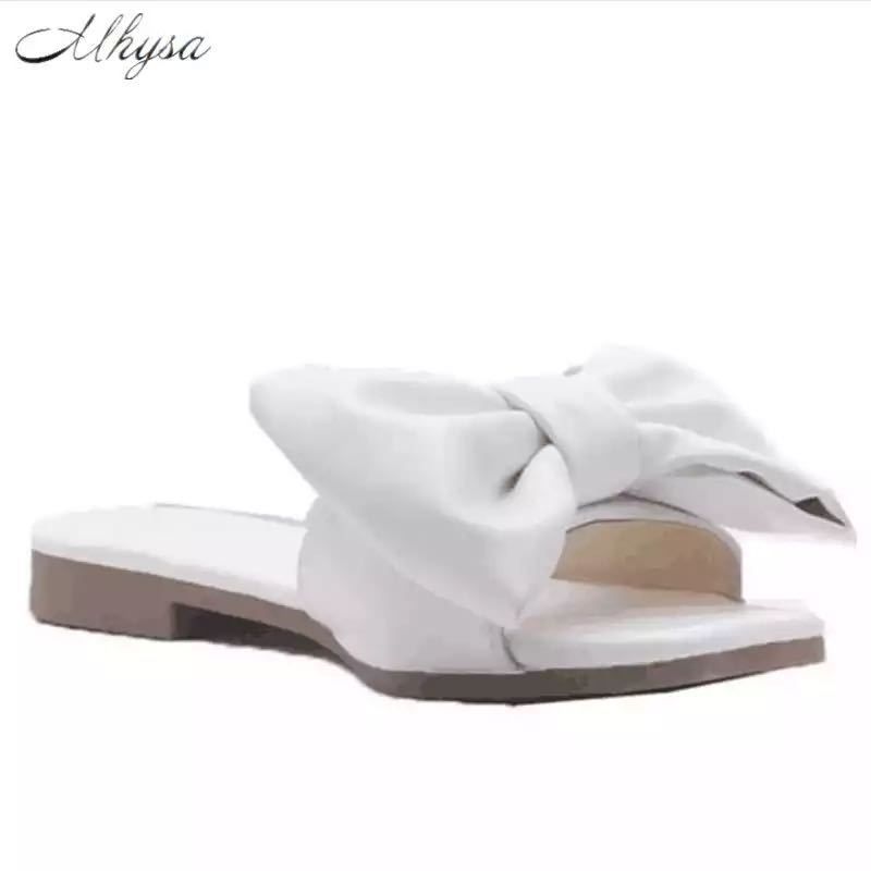 Inventory Wish AliExpress Amazon 2020 Summer New European And American Bow Women&amp;#039;s Casual Slippers Spot