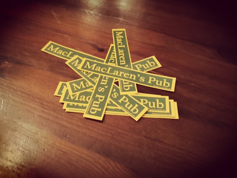 10 MacLaren&#39;s Pub Sticker
