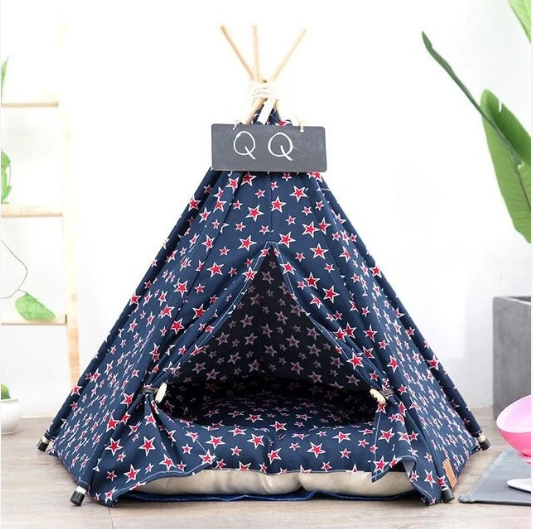Pet Tent Teepee Bed for Cats and Dogs. Small 15.5&quot; x 15.5&quot;x 19.5&quot;