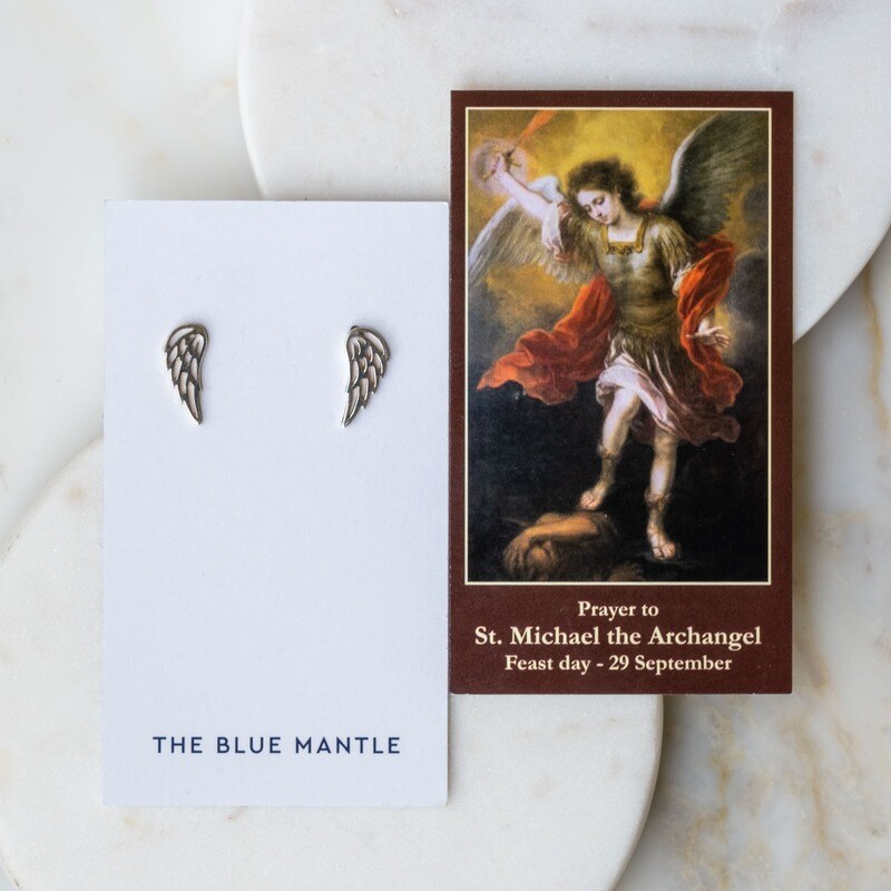 Silver St Michael Earrings 