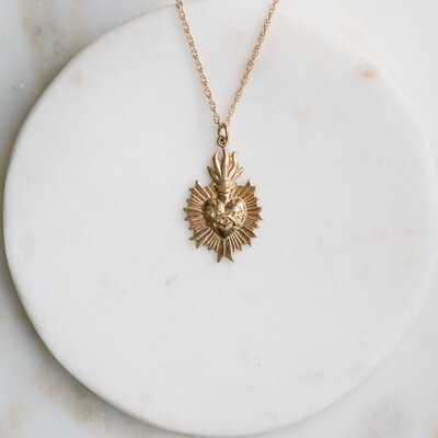 Gold Sacred Heart Necklace