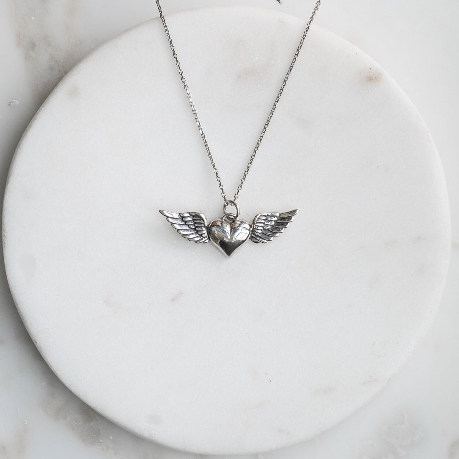 Milagros Heart with Wings Necklace