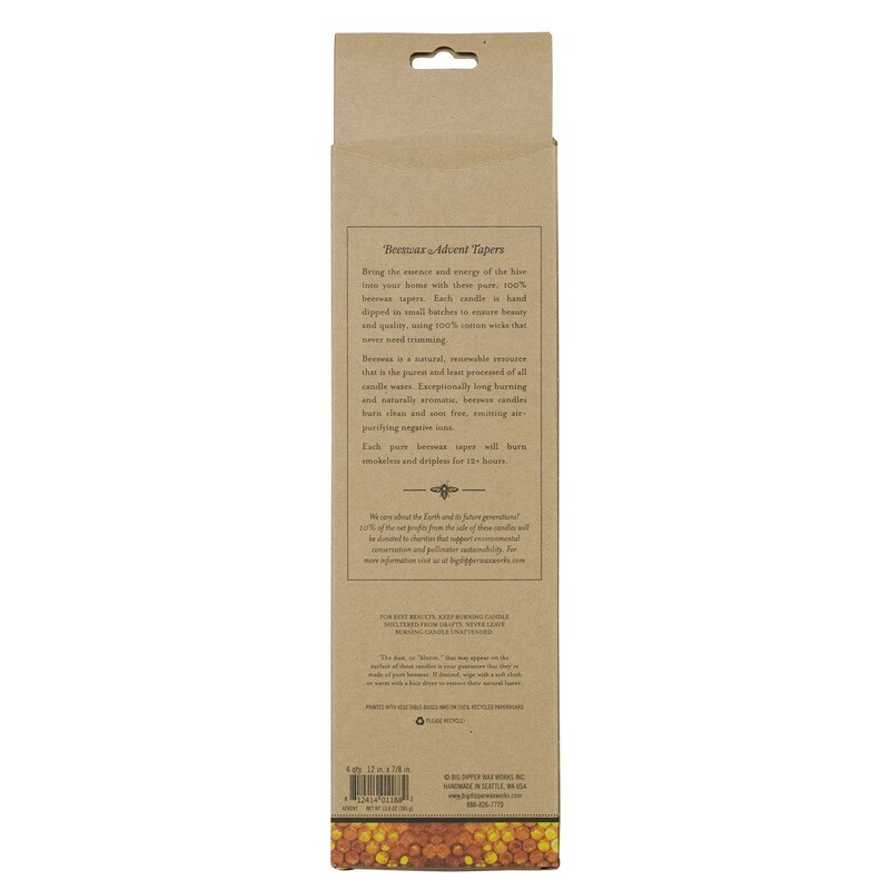 Beeswax Advent Taper Candles