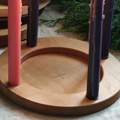 Blessed Boards Advent Wreath - Cherry/Flat