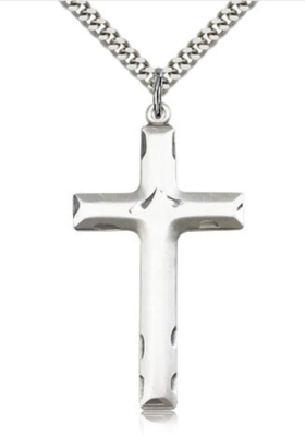 Sterling Cross Necklace on 24" Chain