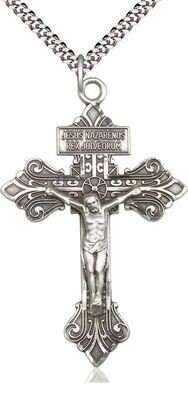 Sterling Pardon Crucifix  on 24" Chain