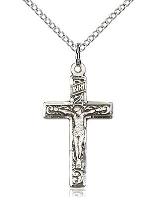Sterling Silver Crucifix  18" Chain  
