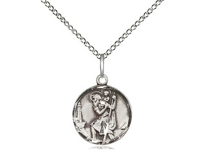 Sterling St. Christopher Medal on 18" Chain