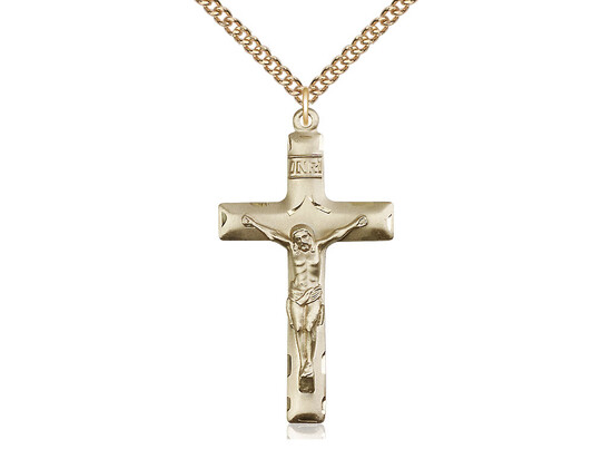 Gold Crucifix on 24&quot; Chain