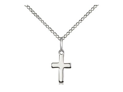 Bliss 1006SS/13S Polished Cross Necklace