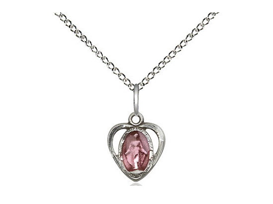 Bliss 5401ESS/18S Miraculous Medal Blue Heart 