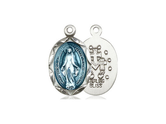 Sterling Blue Miraculous Medal