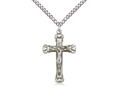 Sterling Crucifix with Hearts on 20" Chain