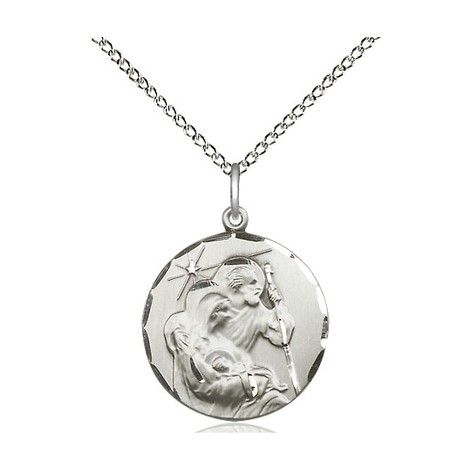 Bliss Sterling Holy Family on 18" Necklace