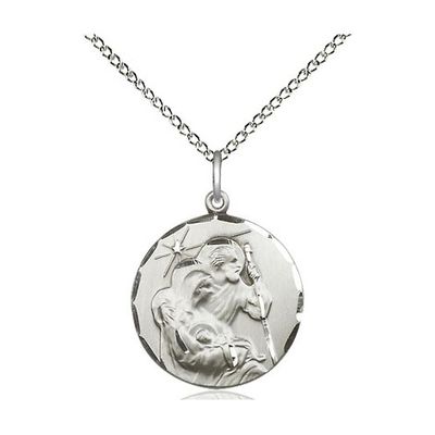 Bliss Sterling Holy Family on 18" Necklace