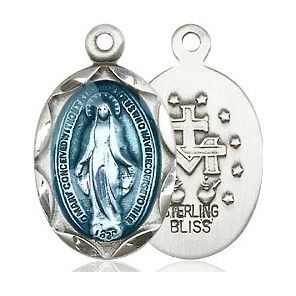 Bliss 0612EMSS Sterling Blue Miraculous Medal