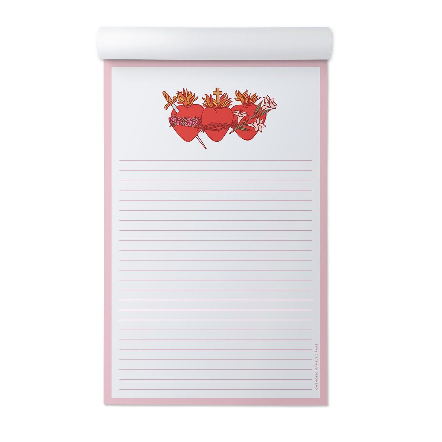 Holy Family Three Hearts Notepad