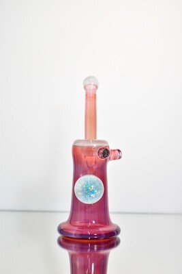 Newob Glass- Upright Pipe w/ Lg Opal Coin