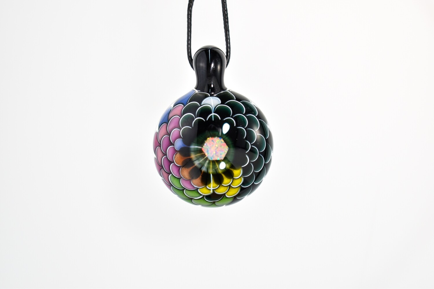 JuJu Glass- Dotstack Pendy w/ Hexagon Opal 