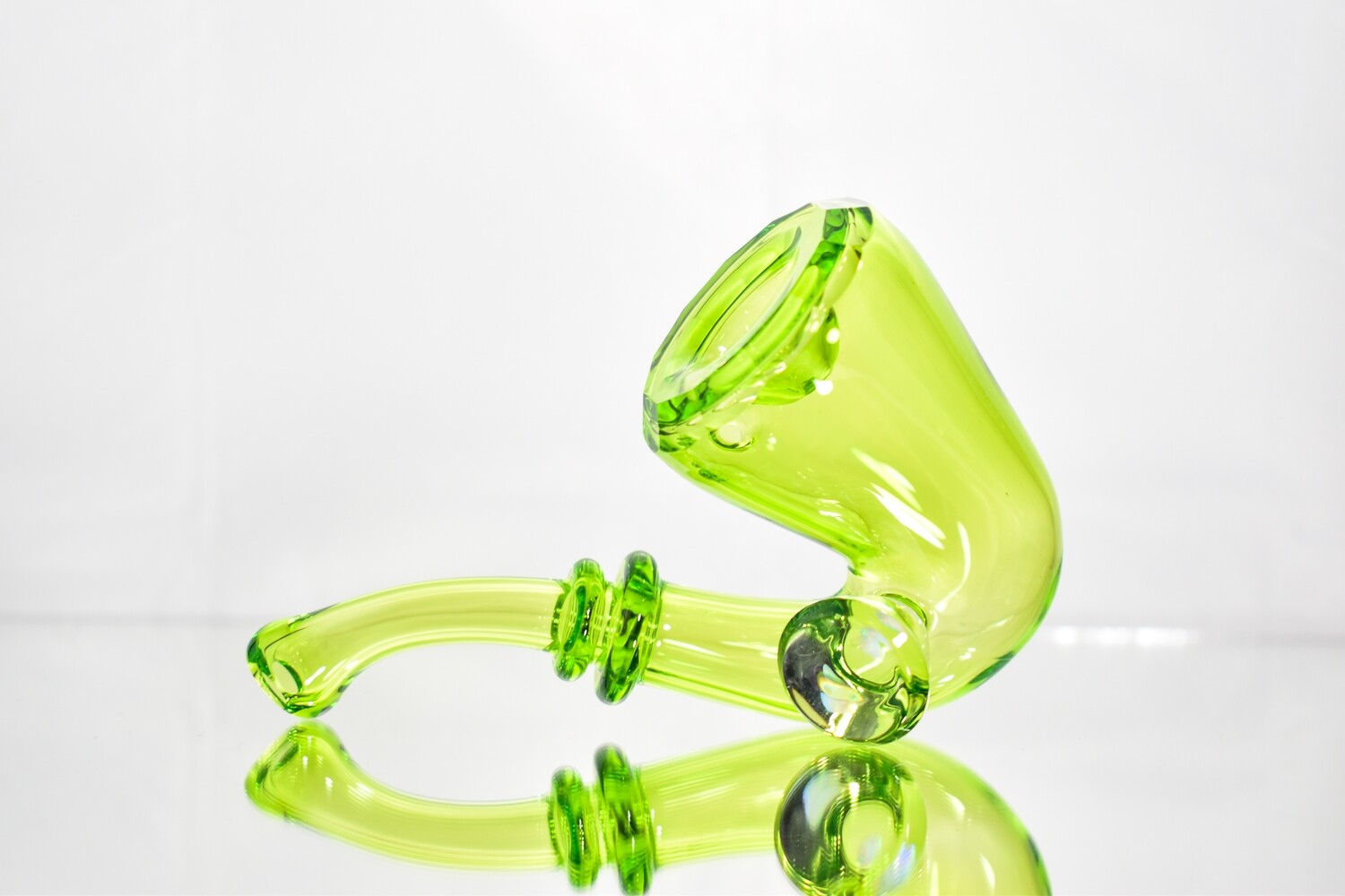 Busha Glass- Green Facet Sherlock w/Opal