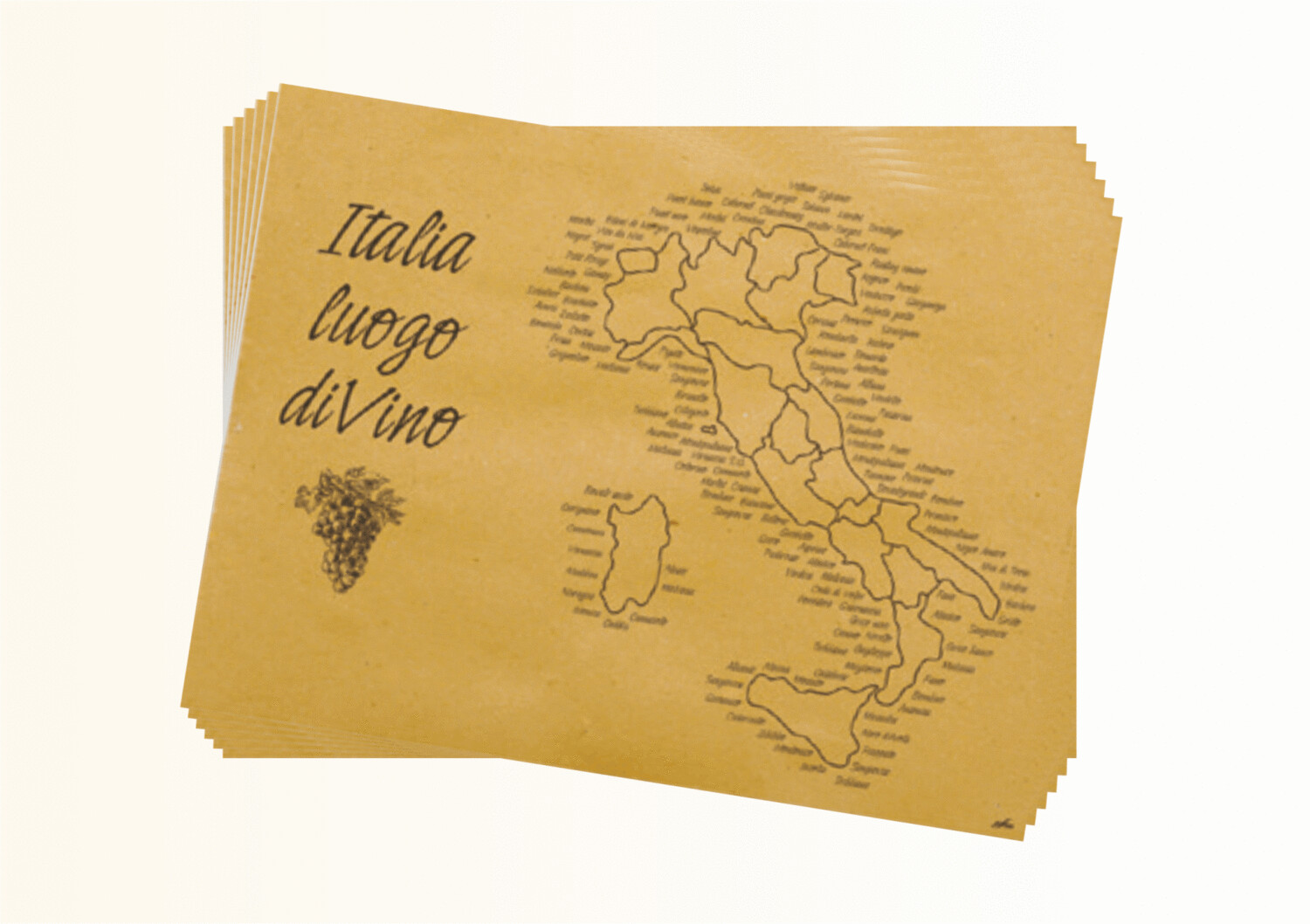 Tovaglietta in carta paglia Vini