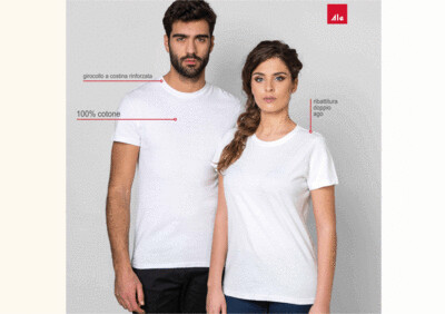 T - shirt bianca, unisex, neutra