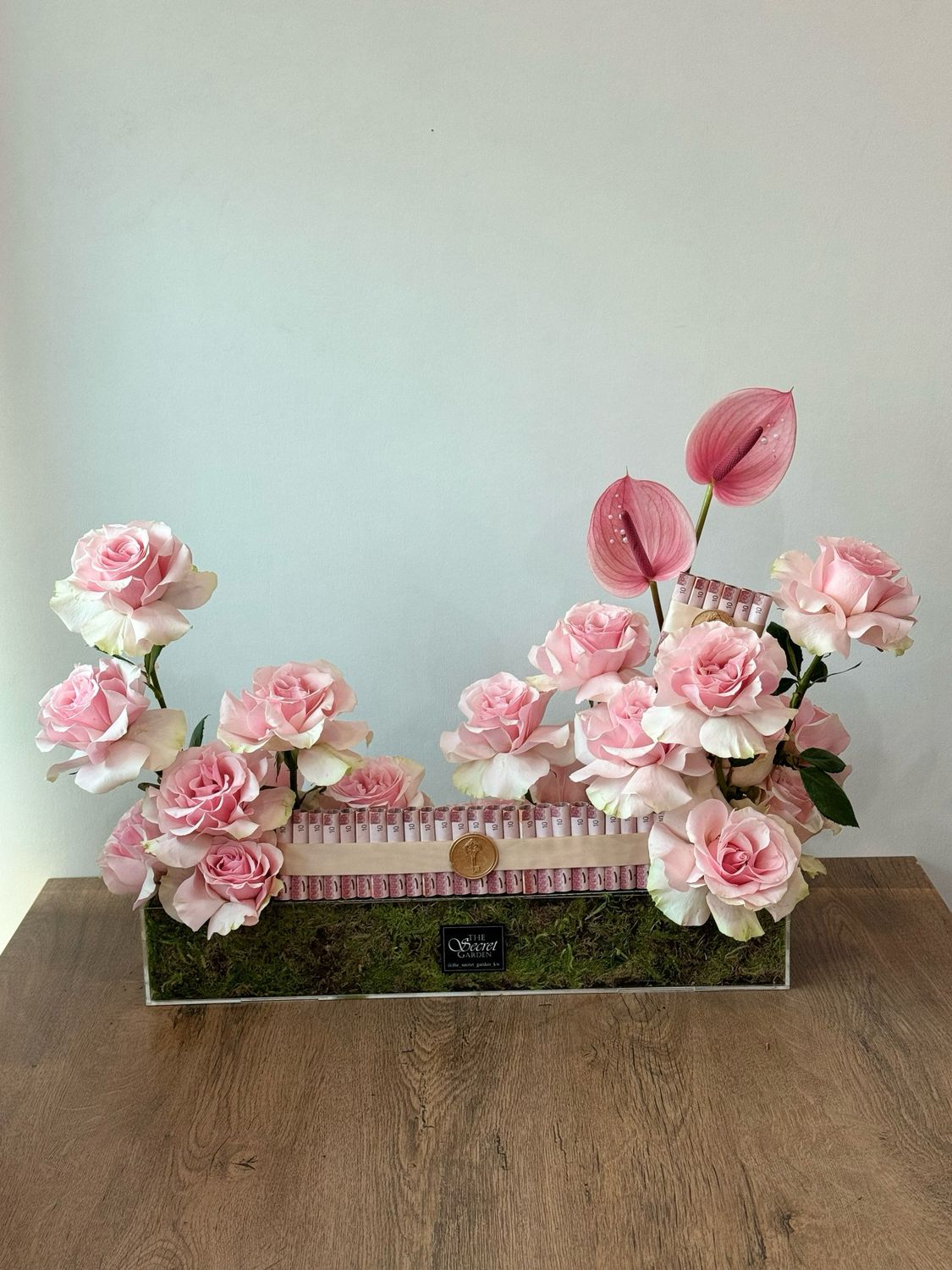 Acrylic box with money 
