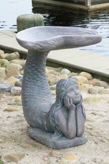 24” One Piece Mermaid Birdbath