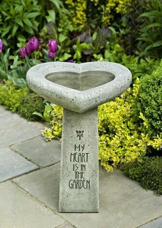 My Heart is in the Garden Birdbath