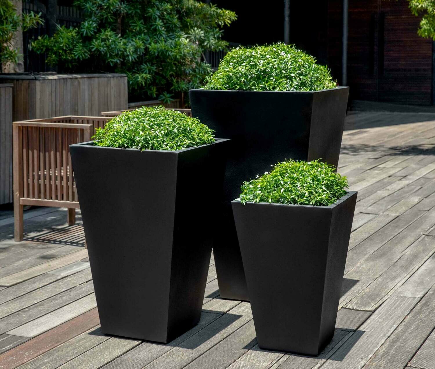 Devon Planter – Onyx Black Lite – S/3