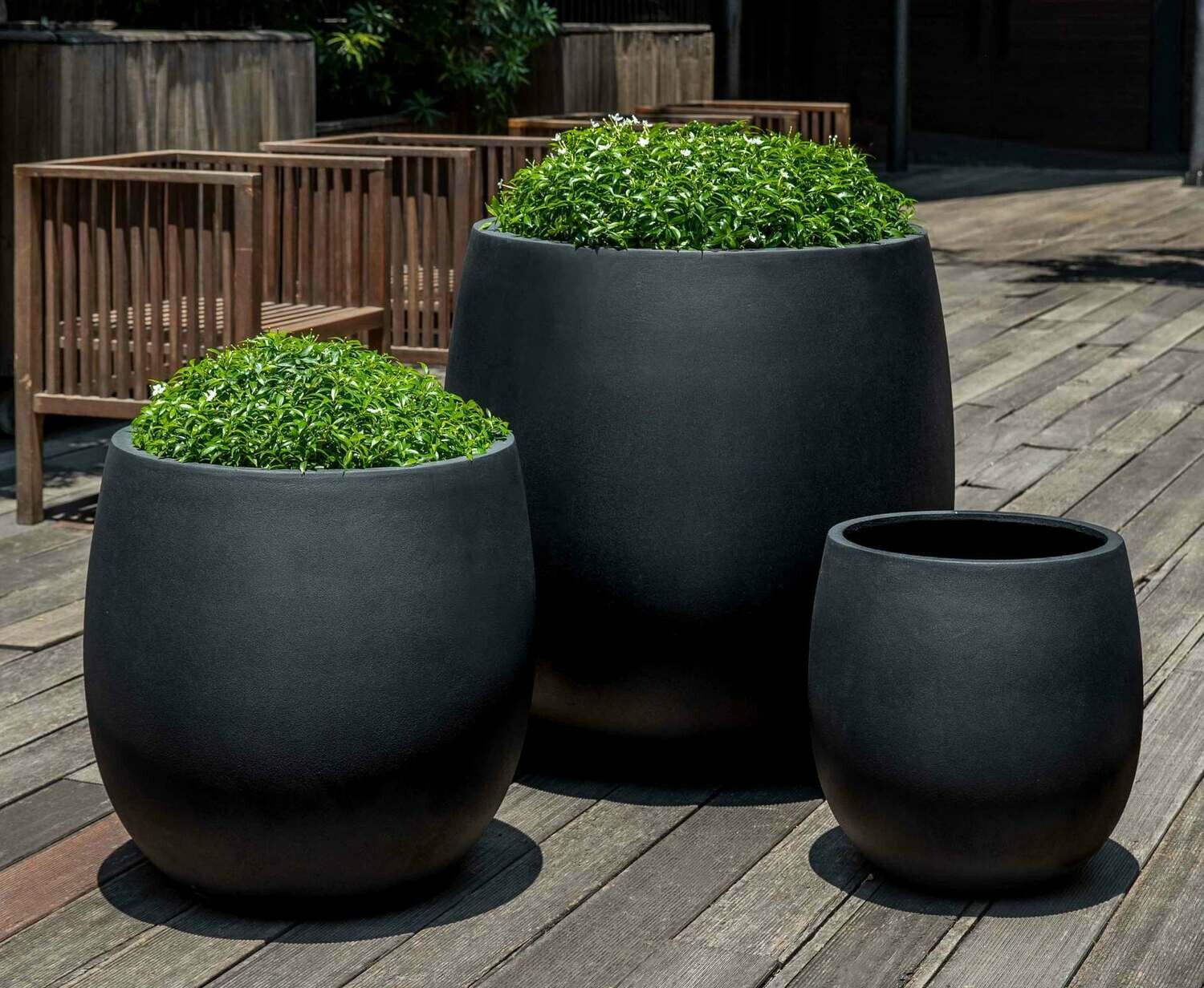 Guilford Planter - Onyx Black Lite - S/3