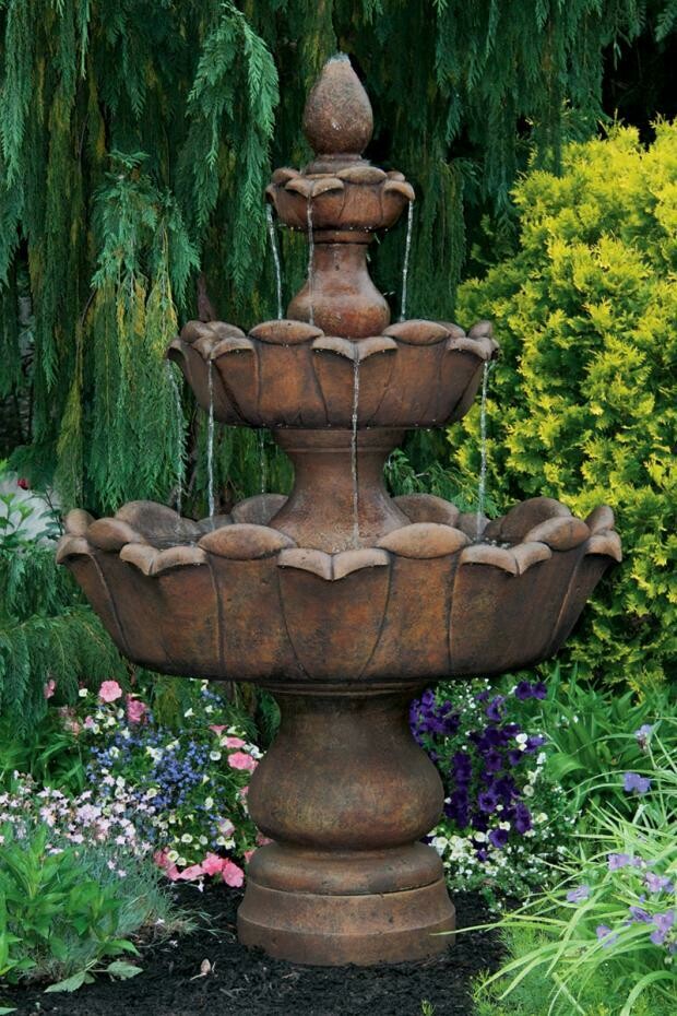 80" Three Tier Petal Leaf Fountain