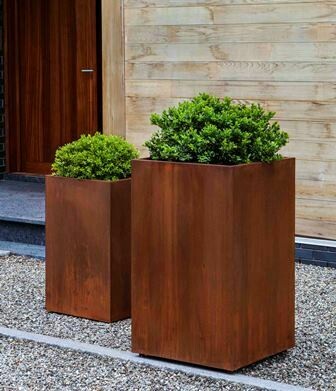 Steel Tall Cube Planter