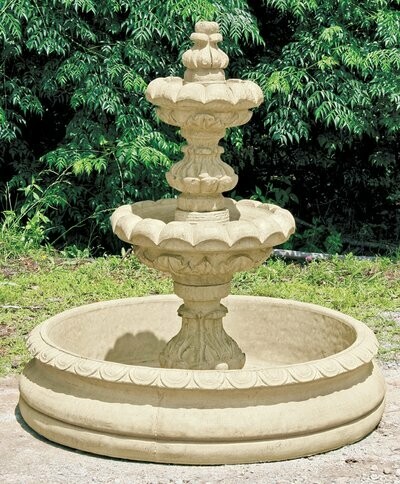 2 Tier Ribbed Basin Fountain