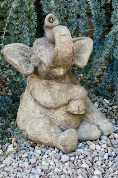 20" Sitting Elephant - Plumbed