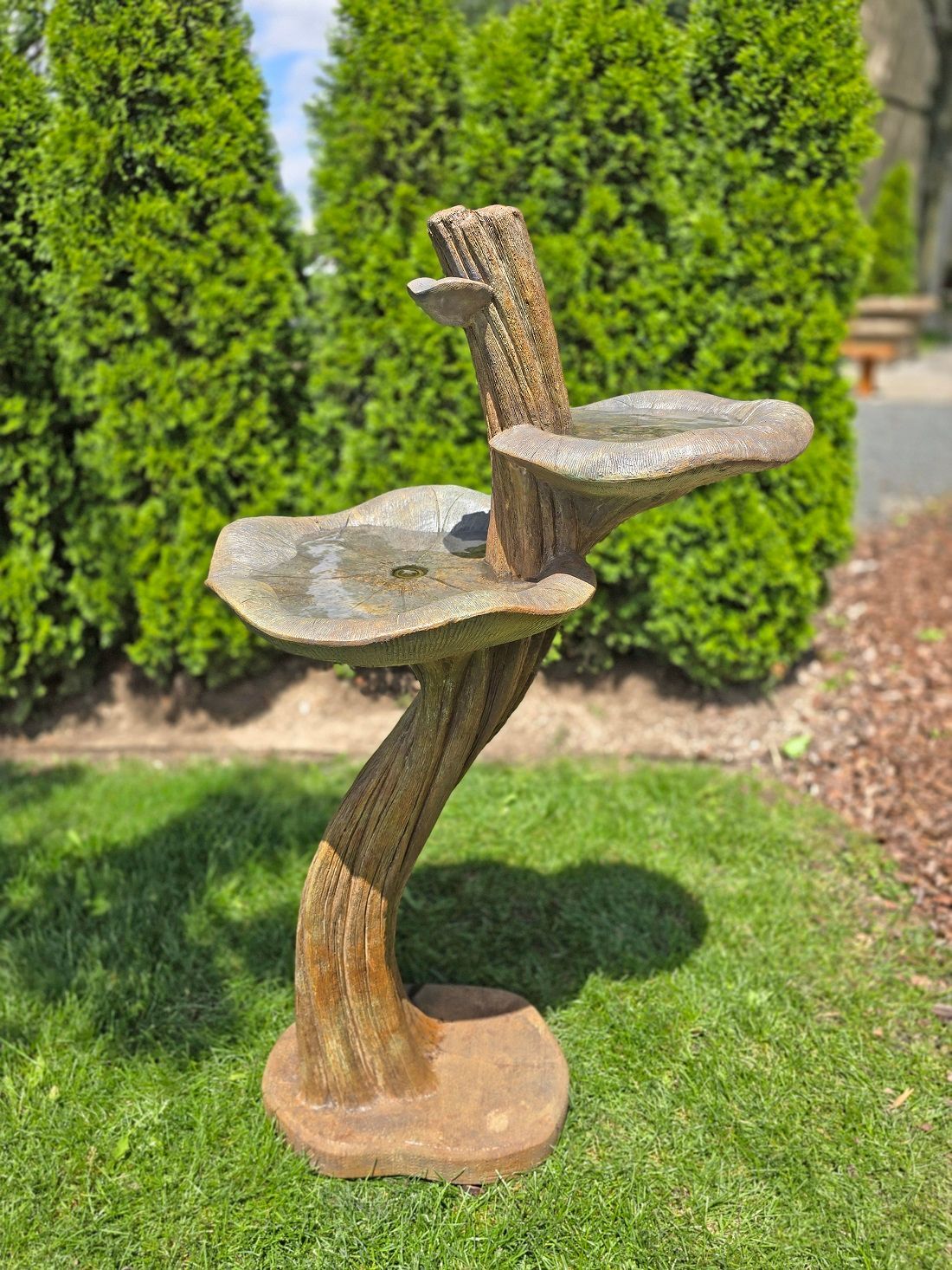 Double Lily Birdbath