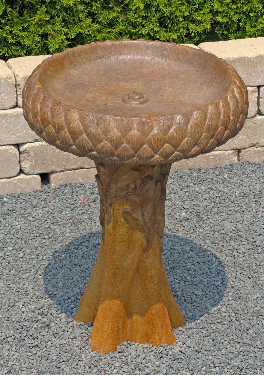 Tall Acorn Birdbath