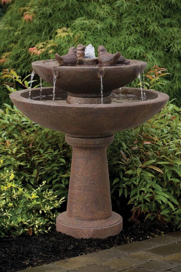 39 39" Tranquility Spill Fountain With Birds