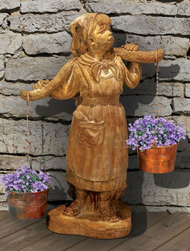 Milkmaid Planter with Copper Pails
