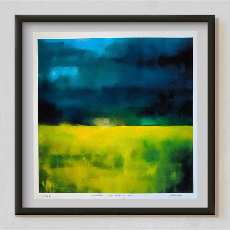 Bodo Günther “Mørke Sommerskyer” - Archival Inkjet Print Based On Original Painting