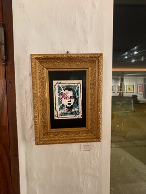 Selfportrait - Electric 1/1 Artwork In Ornamented Gold Frame
