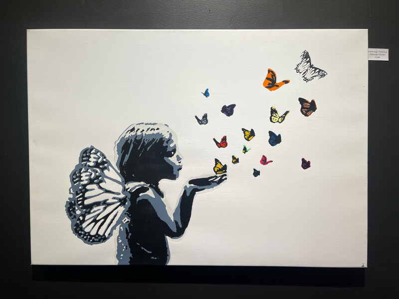 Sommerfugl i vinterland - Lerret 100x70cm