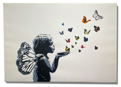 Sommerfugl i vinterland - Lerret 100x70cm