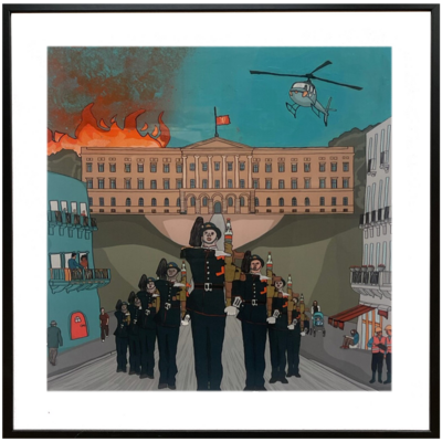 Dagen Kongen Dør - Håndkolorert Trykk Av Markus Günther / Kommer innrammet.