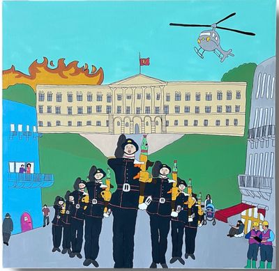 "Dagen Kongen Dør" Orginalt Maleri Markus Günther