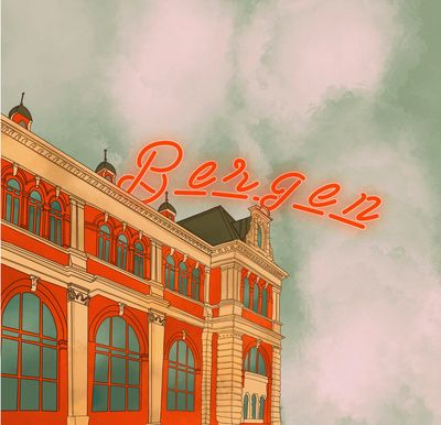 " Bergen ? " 70x70 på Aluminium av Markus Günther